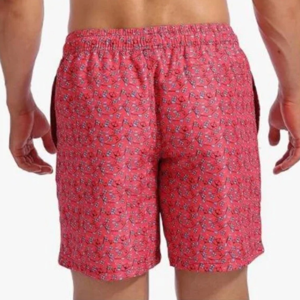 BIWISY Men's Swim Trunk Board Shorts Paddle Novelty Print Vacation Pink 2XL - Picture 2 of 16